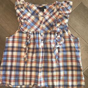 J crew ruffled tank